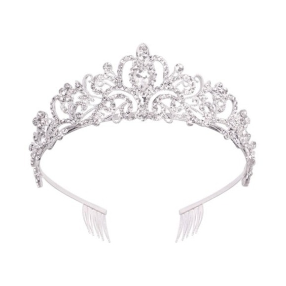 Bridal Accessories - Bridal‎ Silver Crystal Bridal Tiara Crown Headband Princess Elegant Crown Combs